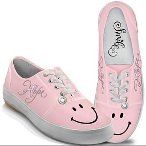 Bradford Exchange Pink Smile Hope Sneakers